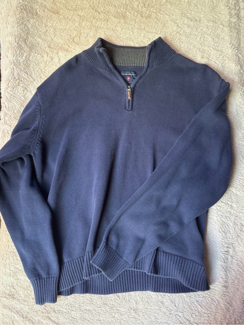 Saddlebred Navy Half-Zip Knit Sweater